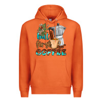 Carrot coffee cups but first coffee Premium Hoodie - NancyCooperArtShop