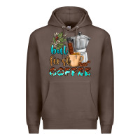 Coffee coffee cups but first coffee Premium Hoodie - NancyCooperArtShop