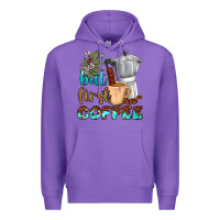 Purple coffee cups but first coffee Premium Hoodie - NancyCooperArtShop