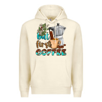 Sandshell coffee cups but first coffee Premium Hoodie - NancyCooperArtShop