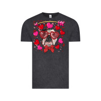 Vintage Black Valentine's day  english bulldog Vintage Tee - RanaPortraitStore