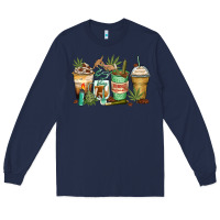Navy highly caffeinated coffee cups Long Sleeve Tee - Zillion Design Studio