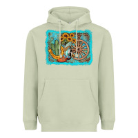Matcha western wooden wheel cowboy boots Heavyweight Hoodie - AdoDesignShop