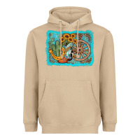 Mushroom western wooden wheel cowboy boots Heavyweight Hoodie - AdoDesignShop