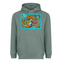 Sage western wooden wheel cowboy boots Heavyweight Hoodie - AdoDesignShop