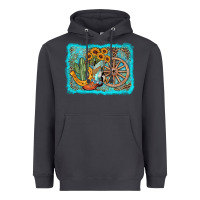 Smoke western wooden wheel cowboy boots Heavyweight Hoodie - AdoDesignShop