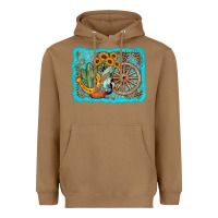 Toasted Coconut western wooden wheel cowboy boots Heavyweight Hoodie - AdoDesignShop