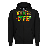 Black juneteenth nurse life Zipper Hoodie - AdoDesignShop