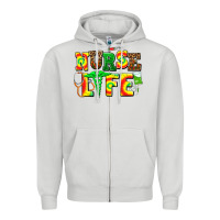Dove Grey juneteenth nurse life Zipper Hoodie - AdoDesignShop