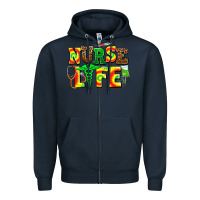 Navy juneteenth nurse life Zipper Hoodie - AdoDesignShop