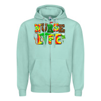 Seafoam juneteenth nurse life Zipper Hoodie - AdoDesignShop