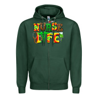 Sports Green juneteenth nurse life Zipper Hoodie - AdoDesignShop