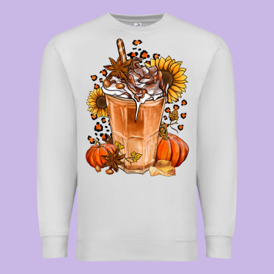 Pumpkin Spice Ice Latte Premium Sweatshirt Designed By Jasminsmagicworld