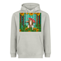 Moon Dust goat with sunflower and cactus Heavyweight Hoodie - Artiststas