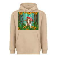 Mushroom goat with sunflower and cactus Heavyweight Hoodie - Artiststas