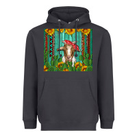 Smoke goat with sunflower and cactus Heavyweight Hoodie - Artiststas