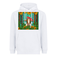 White goat with sunflower and cactus Heavyweight Hoodie - Artiststas