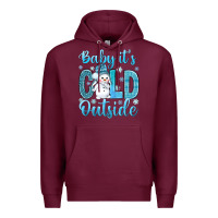 Burgundy baby its cold outside Premium Hoodie - NancyCooperArtShop