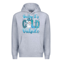 Heather Grey baby its cold outside Premium Hoodie - NancyCooperArtShop