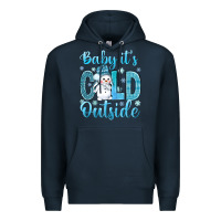 Navy baby its cold outside Premium Hoodie - NancyCooperArtShop
