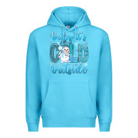 Ocean Blue baby its cold outside Premium Hoodie - NancyCooperArtShop