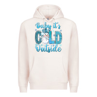 Pale Pink baby its cold outside Premium Hoodie - NancyCooperArtShop