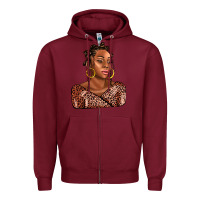 Burgundy afro woman Zipper Hoodie - AdoDesignShop