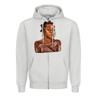 Dove Grey afro woman Zipper Hoodie - AdoDesignShop
