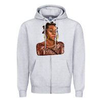Heather Grey afro woman Zipper Hoodie - AdoDesignShop