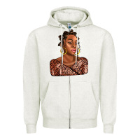 Oatmeal Heather afro woman Zipper Hoodie - AdoDesignShop