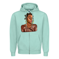 Seafoam afro woman Zipper Hoodie - AdoDesignShop