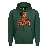 Sports Green afro woman Zipper Hoodie - AdoDesignShop