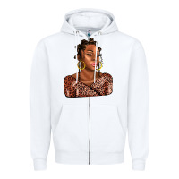 White afro woman Zipper Hoodie - AdoDesignShop