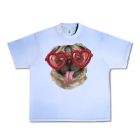 Grape Ice pug with love glasses Urban Heavy Tee - RanaPortraitStore