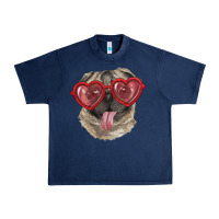Pug With Love Glasses Urban Heavy Tee | Teevron