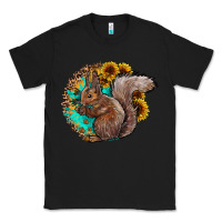 Black western squirrel with sunflowers Classic Tee - CowhideDigitalArt