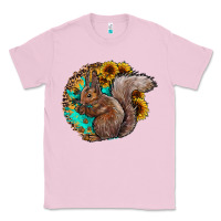Bubblegum Pink western squirrel with sunflowers Classic Tee - CowhideDigitalArt