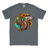 Charcoal Heather western squirrel with sunflowers Classic Tee - CowhideDigitalArt