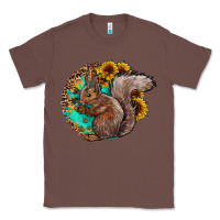 Chestnut western squirrel with sunflowers Classic Tee - CowhideDigitalArt