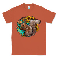 Copper western squirrel with sunflowers Classic Tee - CowhideDigitalArt