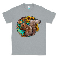 Heather Grey western squirrel with sunflowers Classic Tee - CowhideDigitalArt
