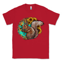 Red western squirrel with sunflowers Classic Tee - CowhideDigitalArt