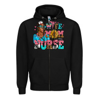Black afro wife mom nurse Zipper Hoodie - AdoDesignShop