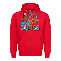 Red afro wife mom nurse Zipper Hoodie - AdoDesignShop