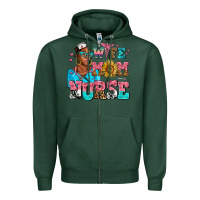 Sports Green afro wife mom nurse Zipper Hoodie - AdoDesignShop