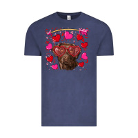 Vintage Denim Valentine's day  labrador retriever Vintage Tee - RanaPortraitStore