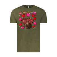 Vintage Olive Valentine's day  labrador retriever Vintage Tee - RanaPortraitStore
