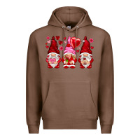 Chestnut valentines day gnomies with heart balloon Premium Hoodie - NancyCooperArtShop