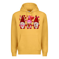 Mustard valentines day gnomies with heart balloon Premium Hoodie - NancyCooperArtShop