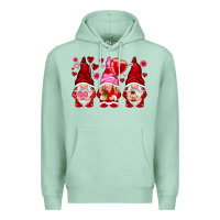 Seafoam valentines day gnomies with heart balloon Premium Hoodie - NancyCooperArtShop